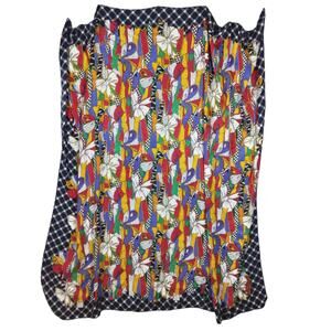 Vintage Ann Klein Silky Square Scarf Bows Colorful Print 50" x 52"